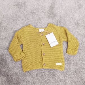 Home Grown Baby Organic Cotton Knit Cardigan 3-6 M NEW Unisex Gender Neutral
